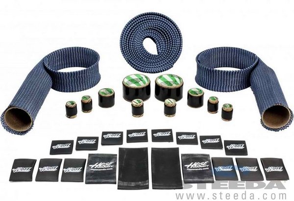 Hose Candy Mustang Kevlar/Carbon Fiber Hose Skins - Blue (11-14)